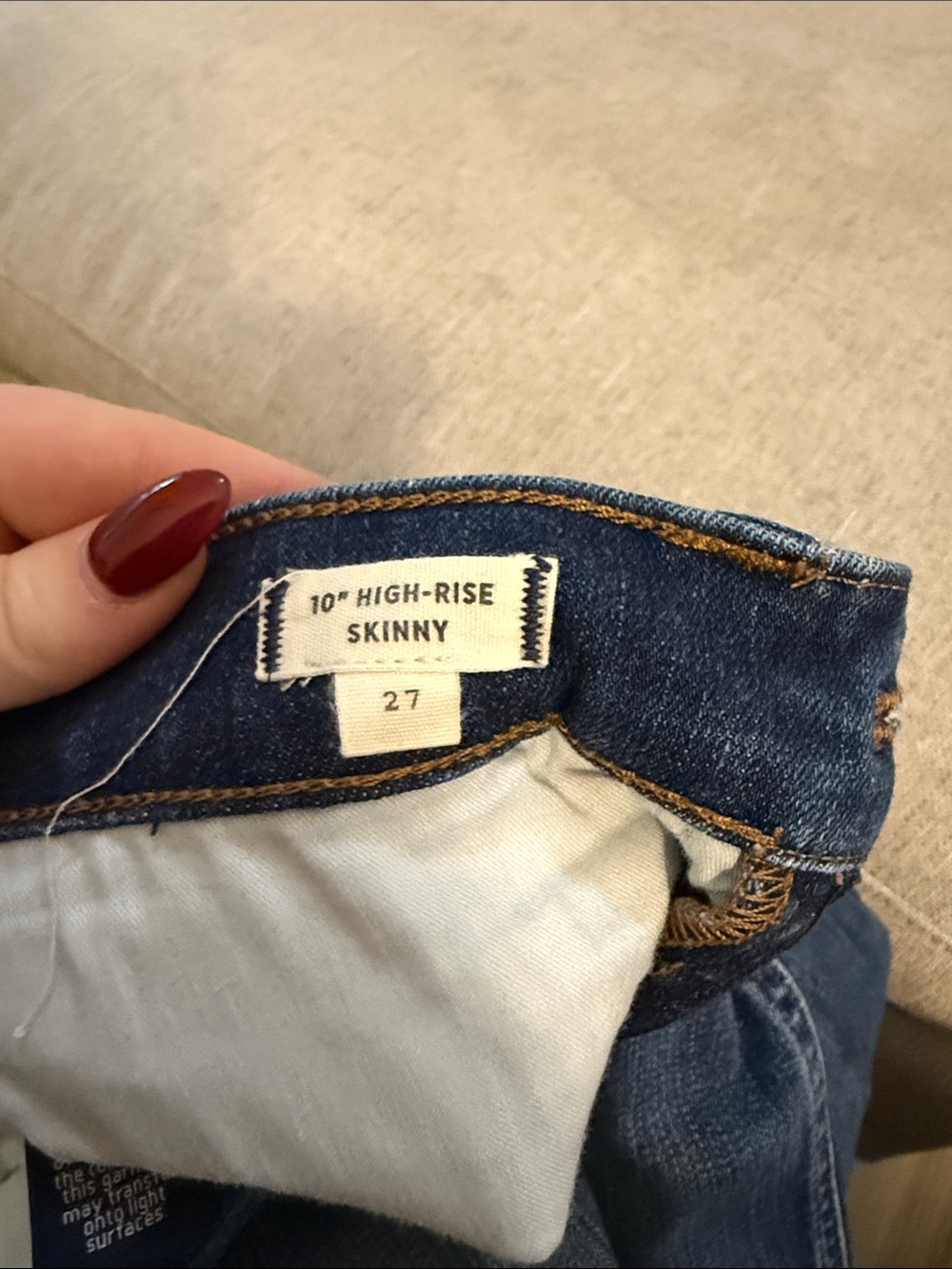 Madewell 10” High Rise Skinny Jeans with Raw Hem- perfect condition - Picture 5 of 5
